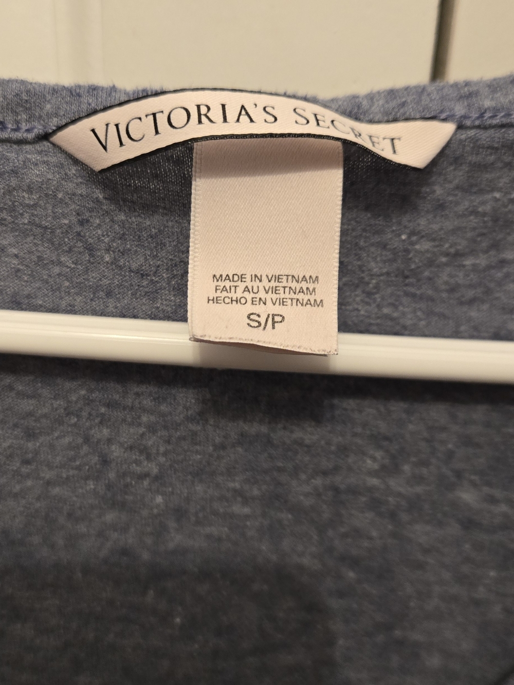 Victoria's Secret Heather V-Neck Sleep Shirt with VS Emblem - Picture 2 of 4